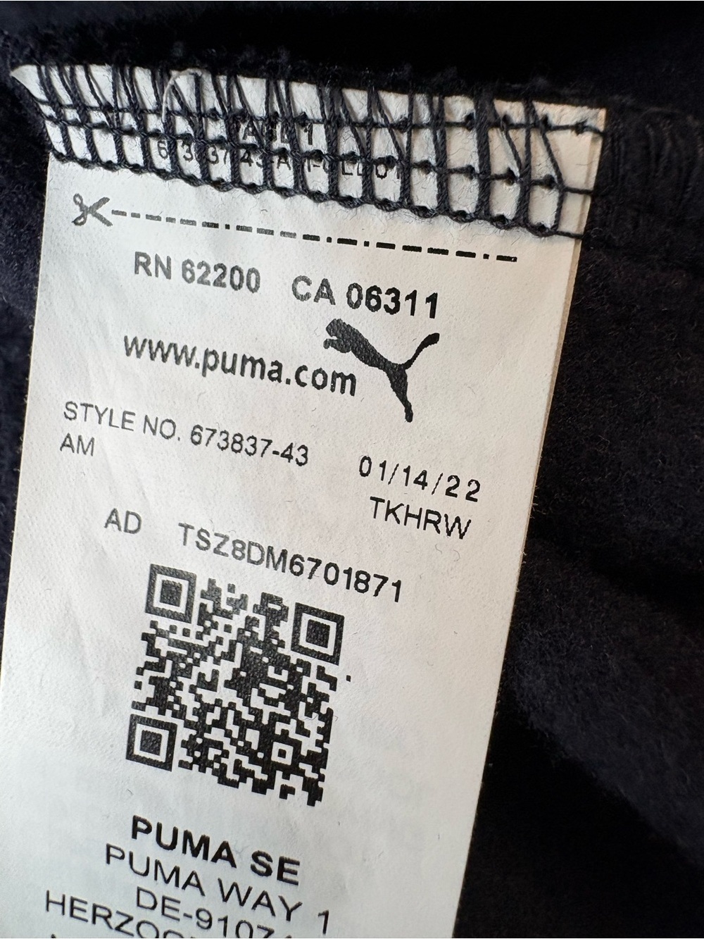 Puma Men's Navy Fleece Crew Sweater sz L - Picture 7 of 10